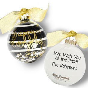 Black Stripe Happy Everything Ornament