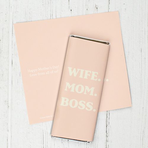 Personalized Mother's Day Wife Mom Boss Chocolate Bar Wrappers Only