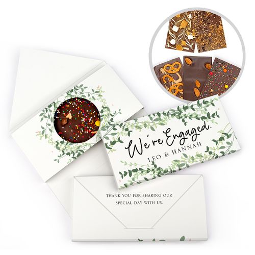 Personalized Engaged Leaves Gourmet Infused Belgian Chocolate Bars (3.5oz)