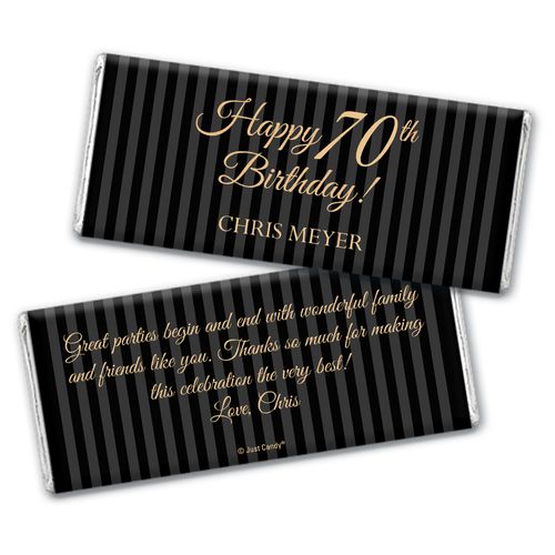 Milestones Personalized Chocolate Bar 70th Birthday Wrappers