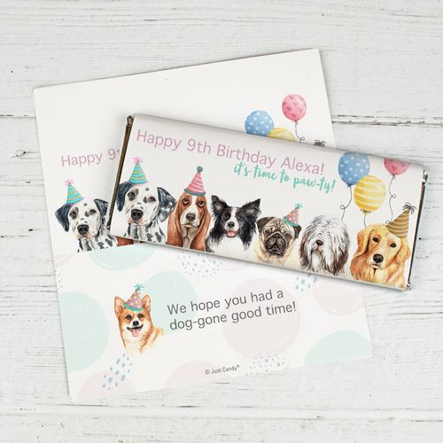 Personalized Dogs Birthday Chocolate Bar Wrappers