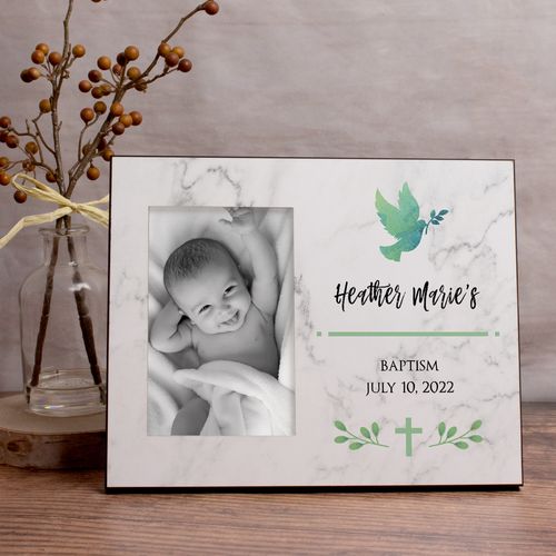 Personalized Baptism Dove Picture Frame