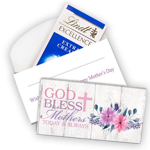 Deluxe Personalized Mother's Day - God Bless Mothers Lindt Chocolate Bars in Gift Box (3.5oz)