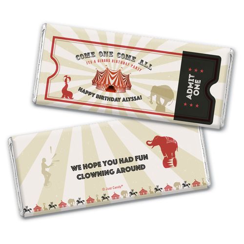 Personalized Circus Birthday Chocolate Bar & Wrapper - Circus