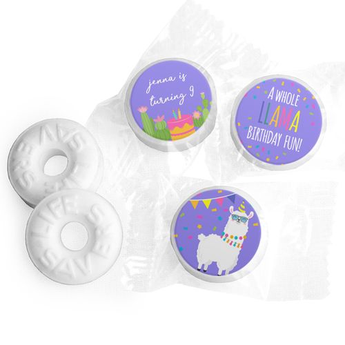 Personalized Llama Birthday Life Savers Mints - Party Llama