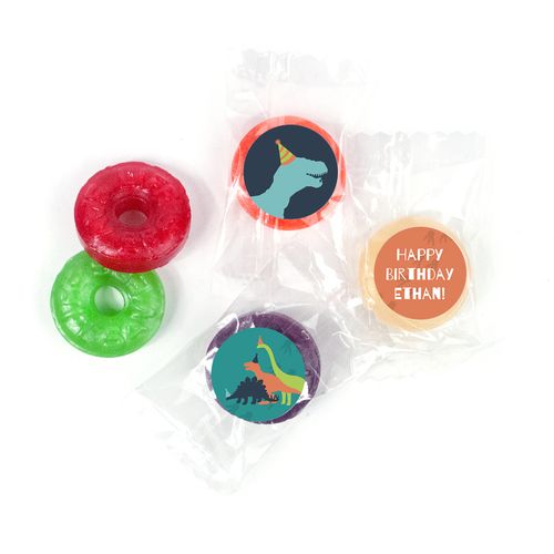 Personalized Dinosaur Birthday Life Savers 5 Flavor Hard Candy - Green Dinosaur