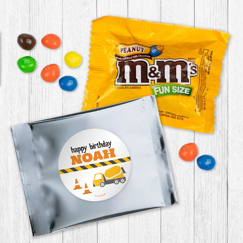 Personalized Construction Birthday Peanut M&Ms - Construction