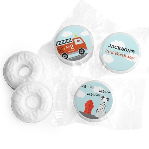 Personalized Fire Truck Birthday Life Savers Mints - Red Fire Truck