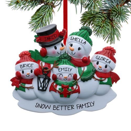 Classic Snowman Family Of 5 Ornament