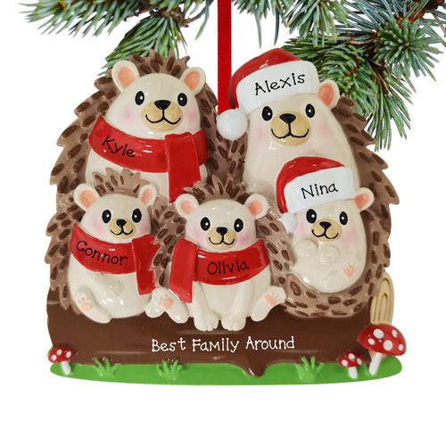 Hedgehog Family Of 5 Ornament