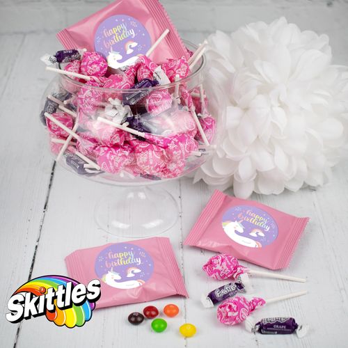 Kids Birthday Purple Unicorn Pinata Candy Mix 2lb Bag - 179 pieces