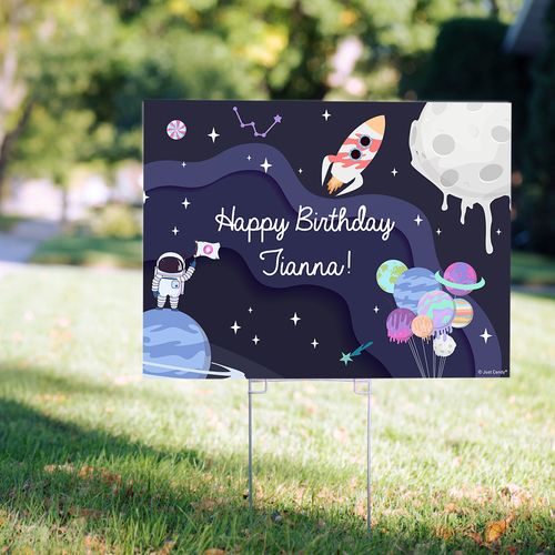 Personalized Kids Birthday Out of this world Yard Sign