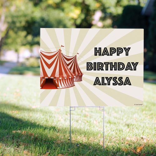 Personalized Kids Birthday Circus Yard Sign