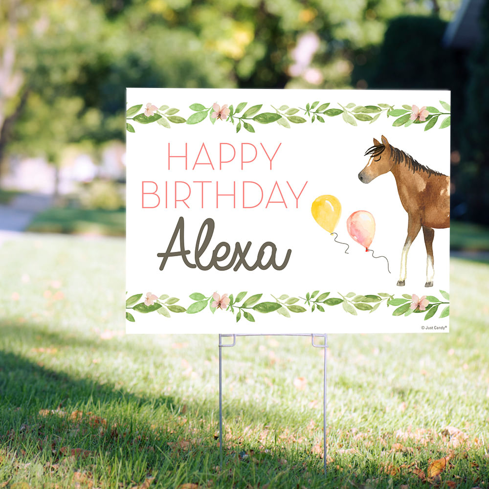 Personalized Kids Birthday Horses Yard Sign - Justcandy.com