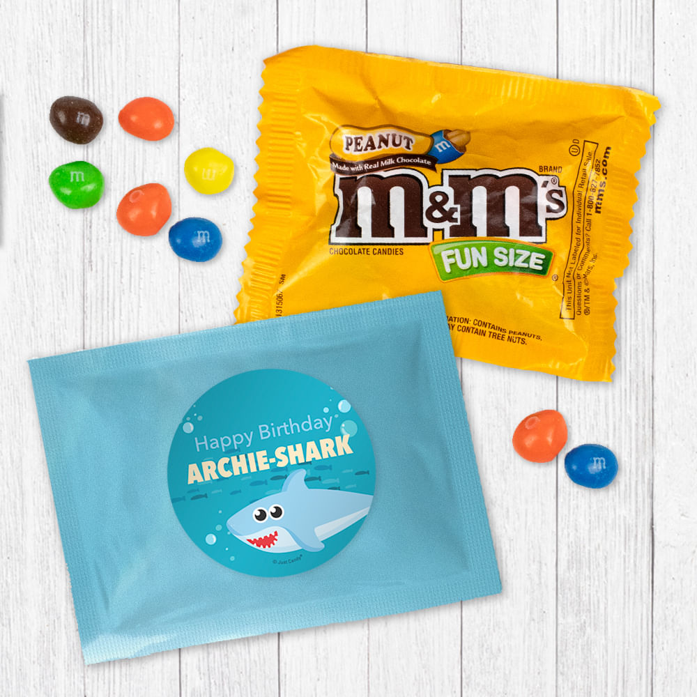 Personalized Birthday Shark - Milk Chocolate M&Ms 