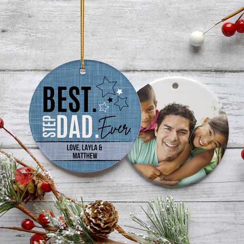Best Step Dad Ever Photo Ornament
