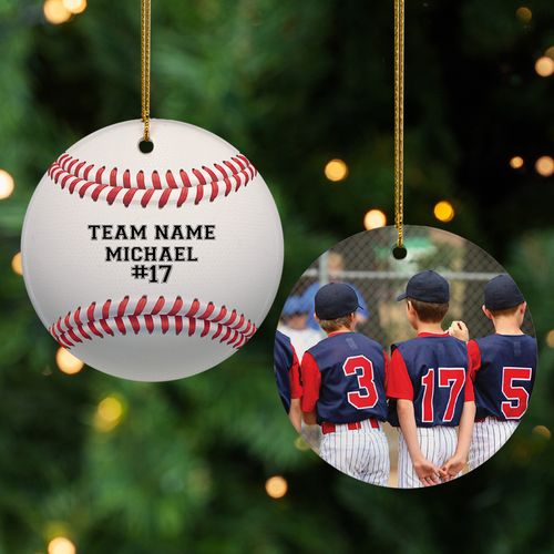 Baseball Player Photo Ornament