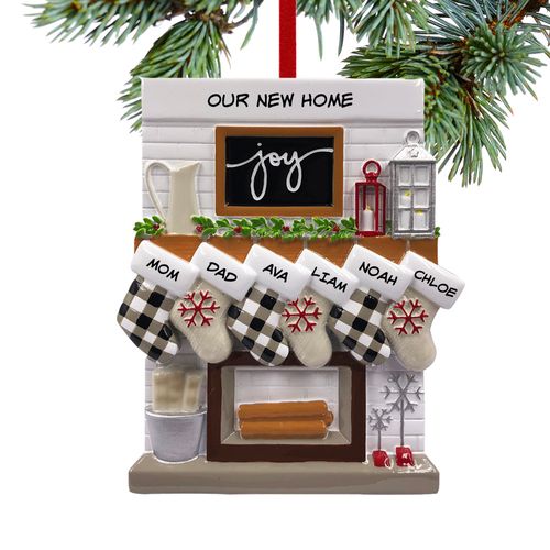 Fireplace Mantel Family of 6 New Home Ornament