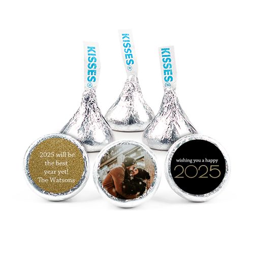 Personalized New Year's Eve Glitter Photo Hershey's Kisses