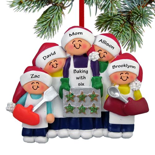 Baking Cookies with Expecting Mom (4 Children) Ornament