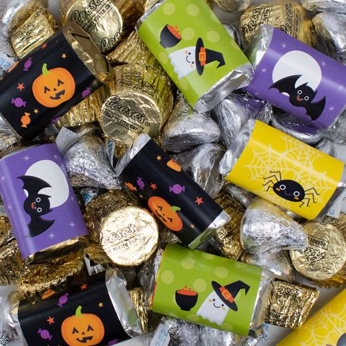 Happy Halloween Hershey's Miniatures, Kisses and Reese's Peanut Butter Cups - 1.75lb Bag