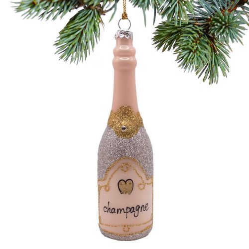 Glitter Champagne Bottle Ornament