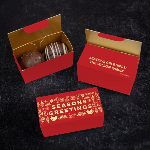 Personalized Season's Greetings Truffle Favors - 2 pcs