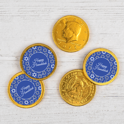 Hanukkah Festive Pattern Coins