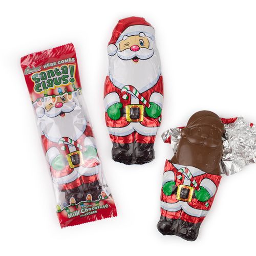 Classic Solid Milk Chocolate Santa - 24ct Tray