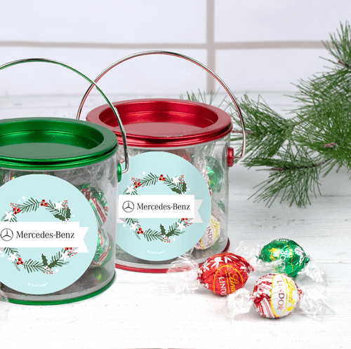 Personalized Christmas Decorative Wreath Lindt Truffle Mix Paint Can