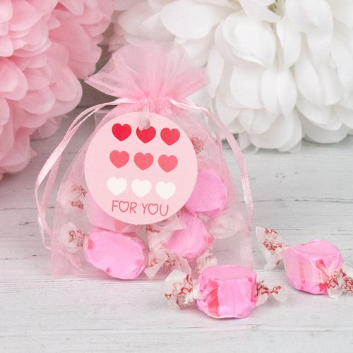 Valentine's Day Taffy Organza Bags Favor - Hearts for You
