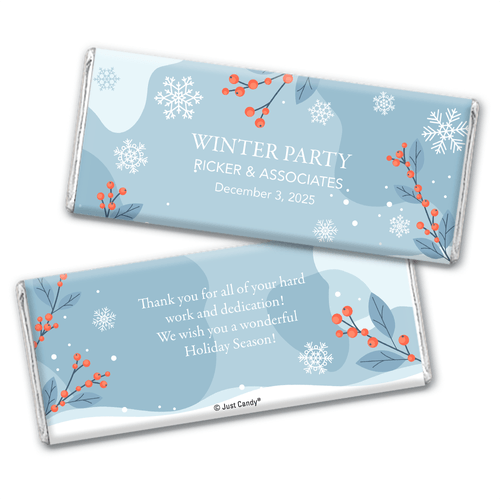 Personalized Holly Holiday Berries Winter Party Hershey's Milk Chocolate Bar & Wrapper