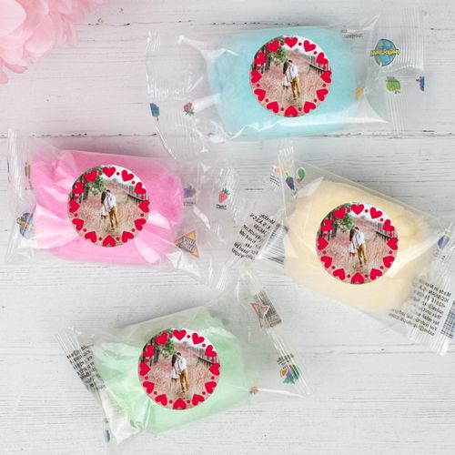 Personalized Valentine's Day Cotton Candy (Pack of 10) Favor - Heart Wreath