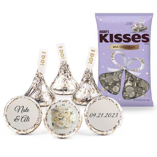 300 Pcs Personalized Wedding Candy Favors Hershey's Kisses - Beach - Assembly Required