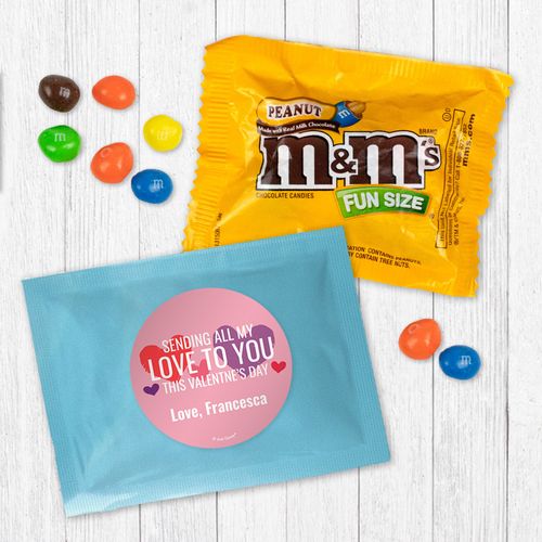 Personalized Valentine's Day Peanut M&Ms Favor - Sending all My Love