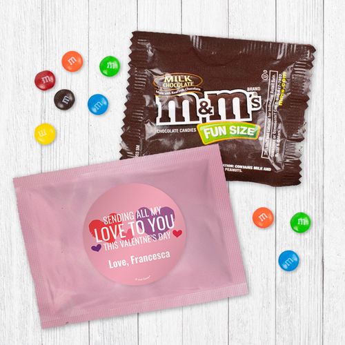 Personalized Valentine's Day Milk Chocolate M&Ms Favor - Sending all My Love