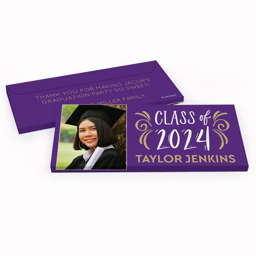 Deluxe Personalized Graduation New Bonnie Seal Hershey's Chocolate Bar in Gift Box