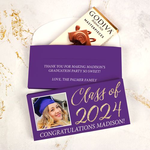Deluxe Personalized Graduation Godiva Chocolate Bar in Gift Box - Bonnie