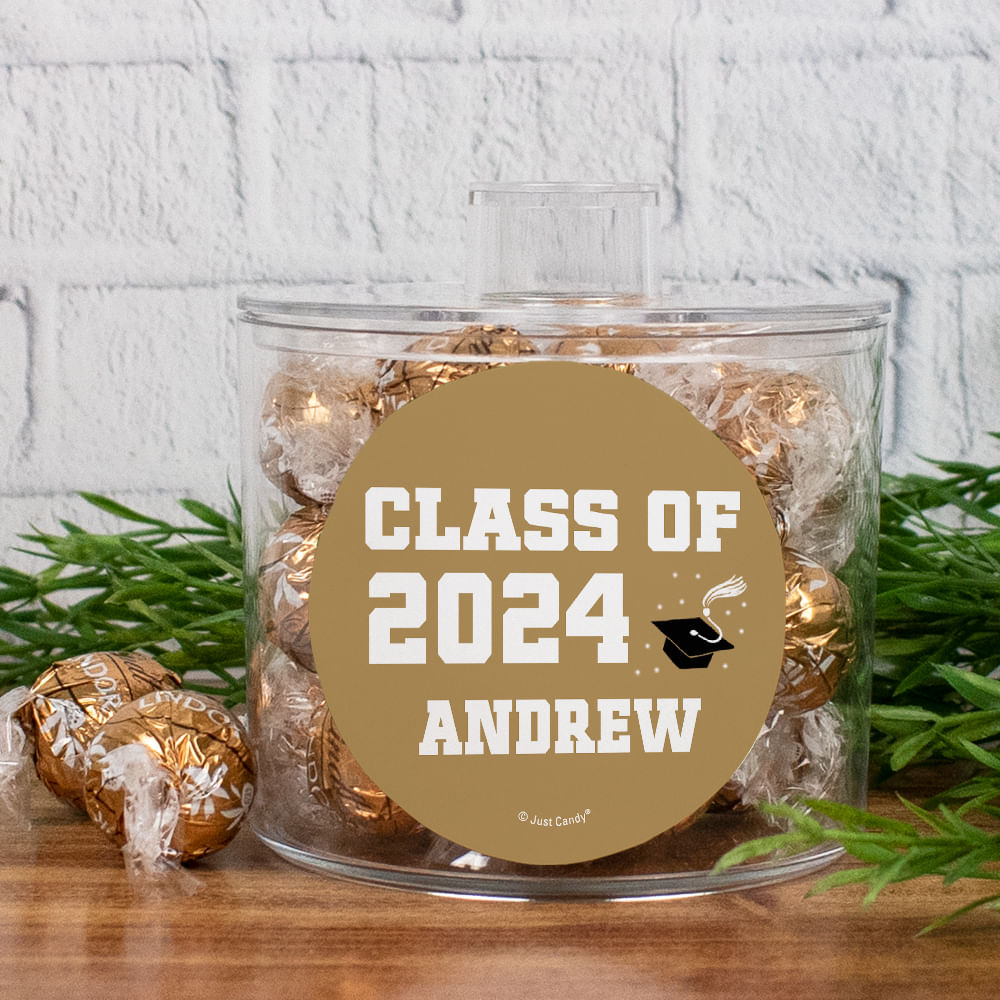 Graduation Lindor Truffles Short Canister Gift - Class of - JustCandy.com