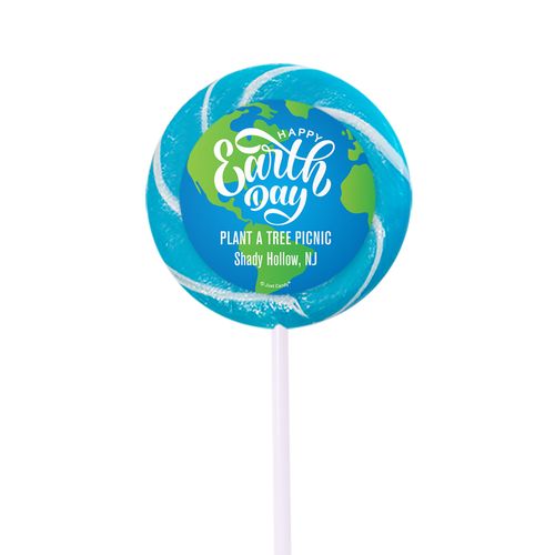 Personalized Earth Day Small Swirly Pop - 24 Pack