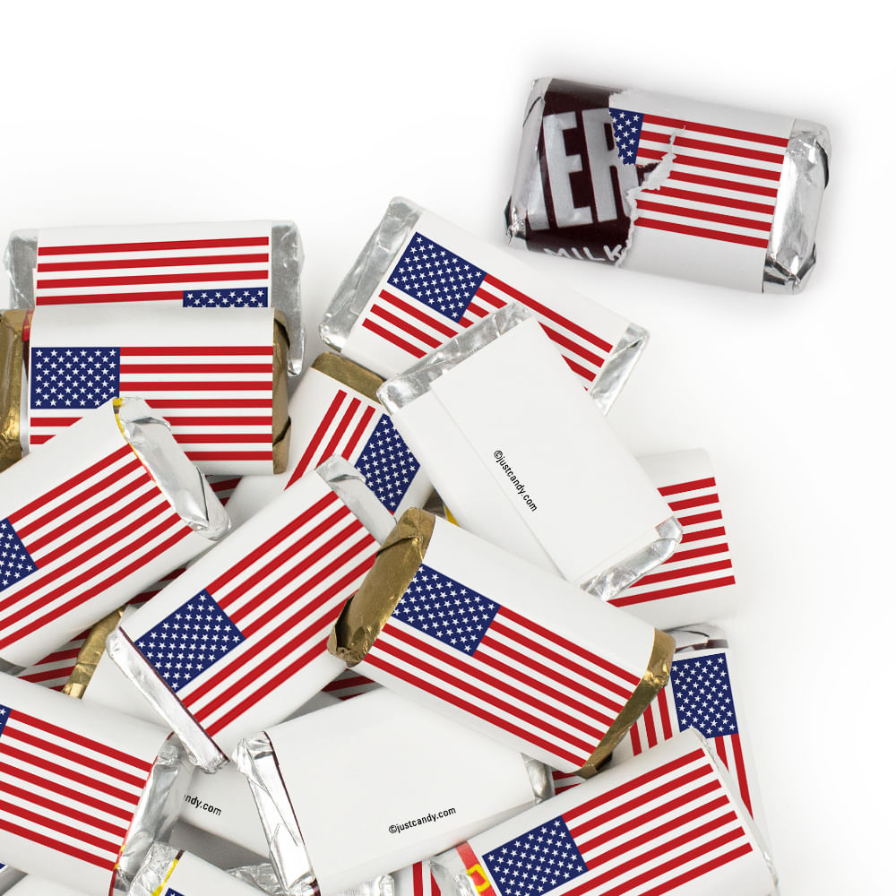 Patriotic Candy - Flag Wrapped Hershey's Miniatures - JustCandy.com