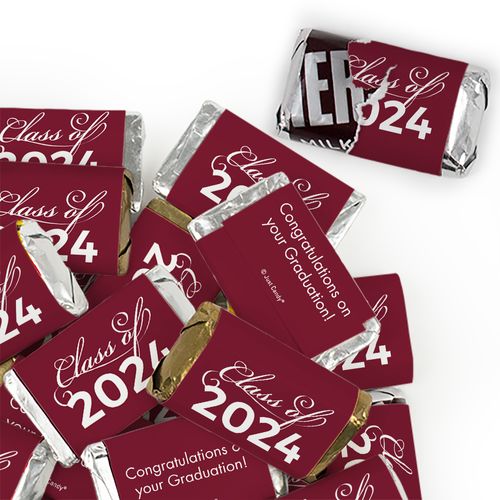 Maroon Graduation Candy - Class Of Wrapped Hershey's Miniatures