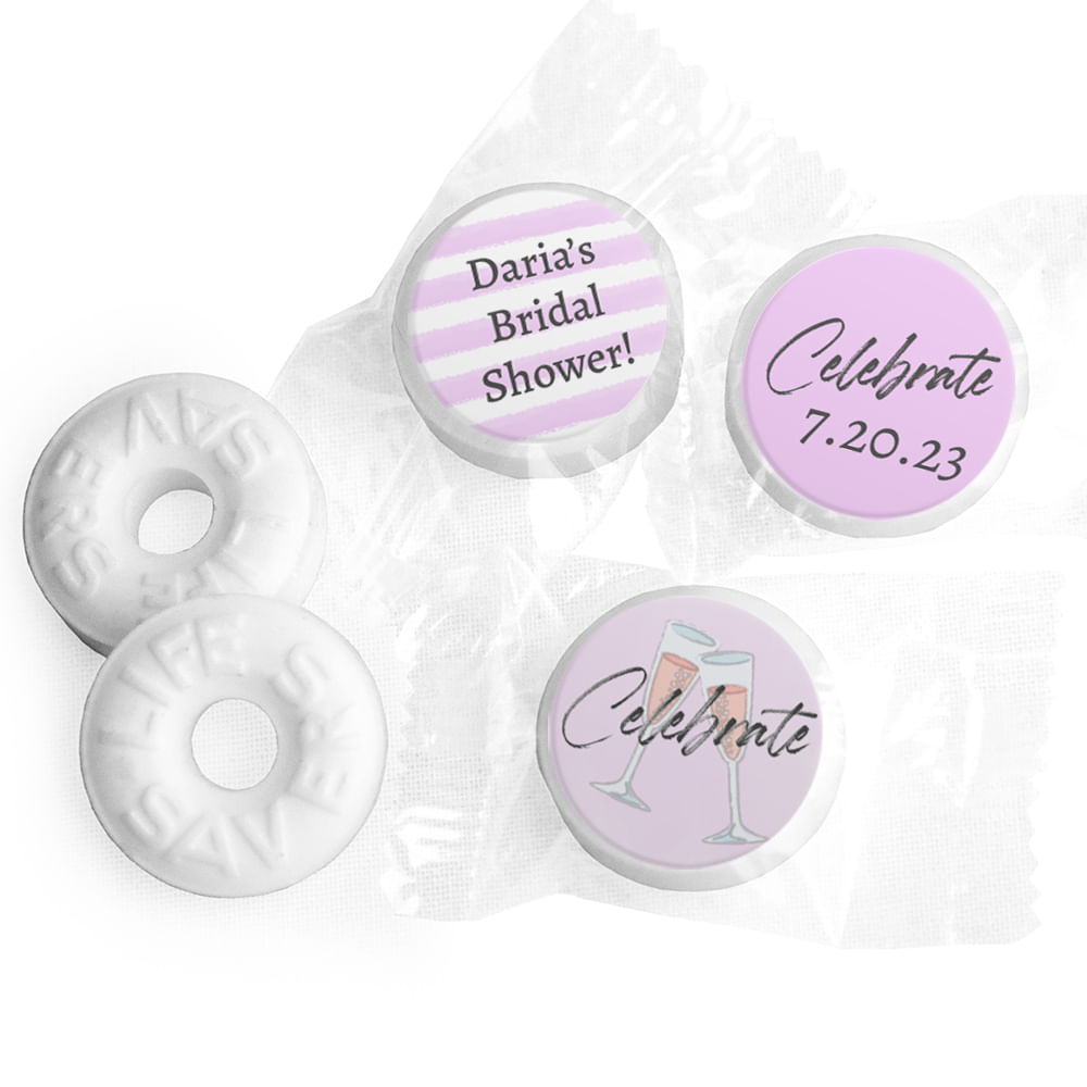 Champagne Celebration Personalized Bridal Shower Favor Life Savers ...