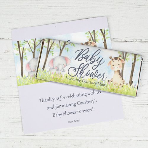 Personalized Baby Animals Chocolate Bar Wrappers Baby Shower Favor