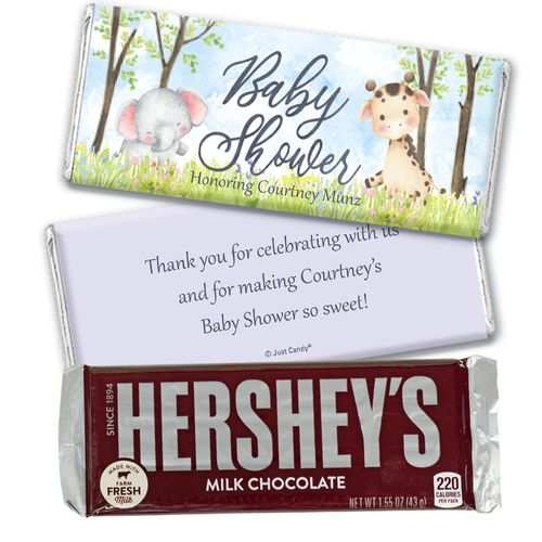 Personalized Baby Animals Chocolate Bar Baby Shower Favor