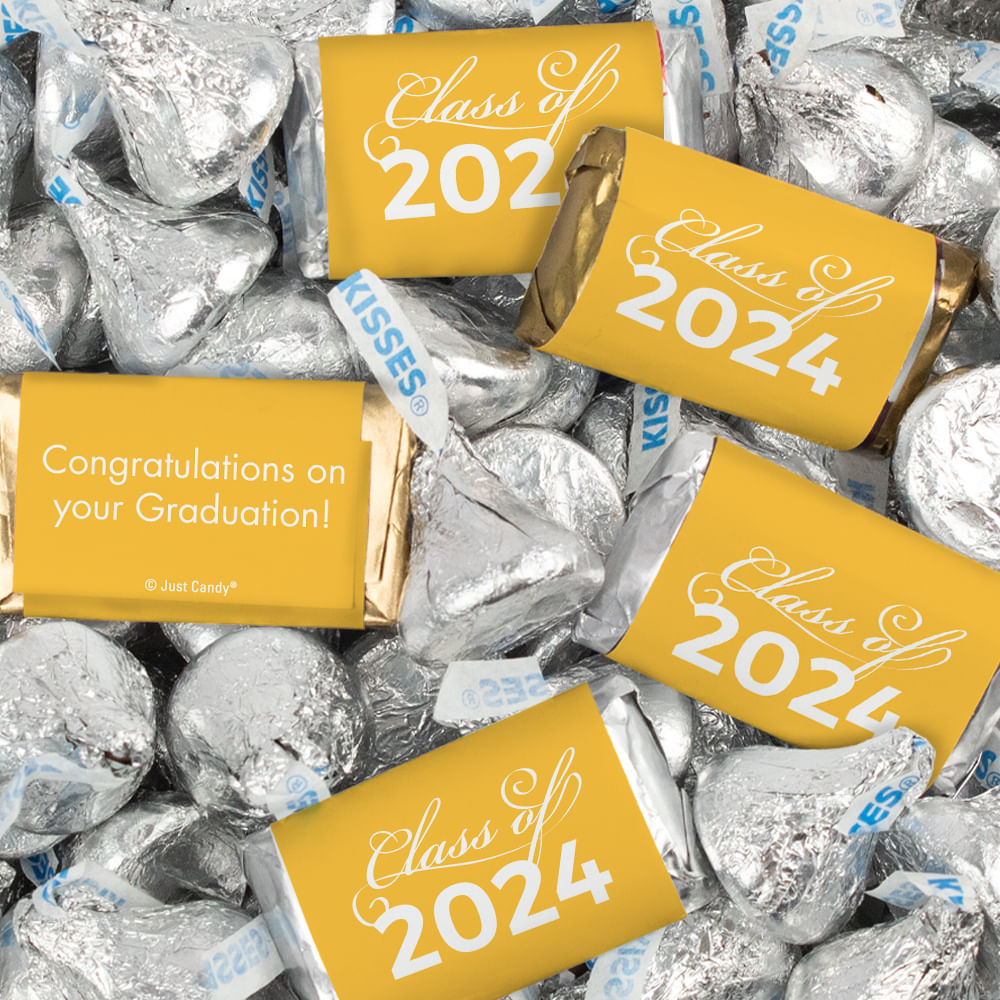 Yellow Graduation Candy Mix - Hershey's Miniatures and Kisses ...