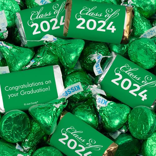 Green Graduation Candy Mix - Hershey's Miniatures and Kisses