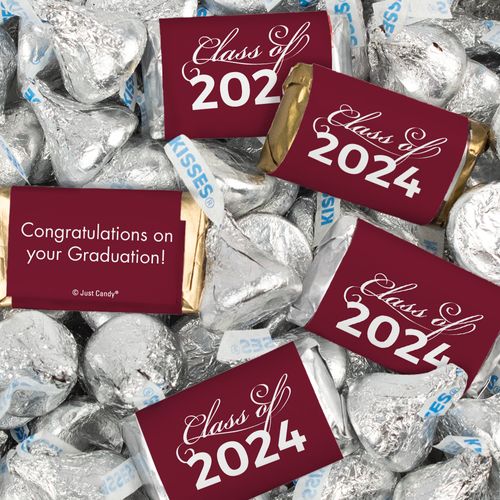 Maroon Graduation Candy Mix - Hershey's Miniatures and Kisses