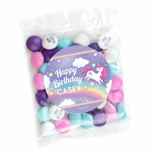 Personalized Unicorn Candy Bags with Just Candy Milk Chocolate Minis