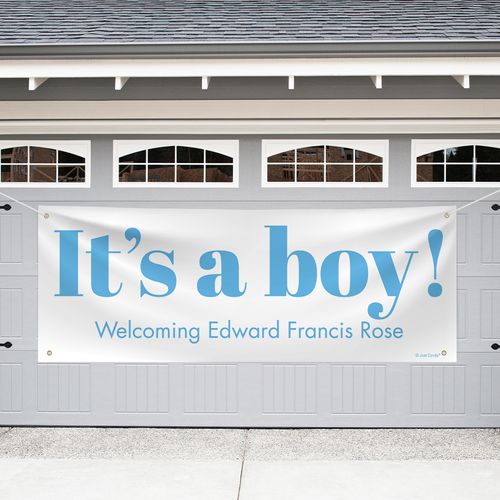 Personalized It's A Boy Garage Banner